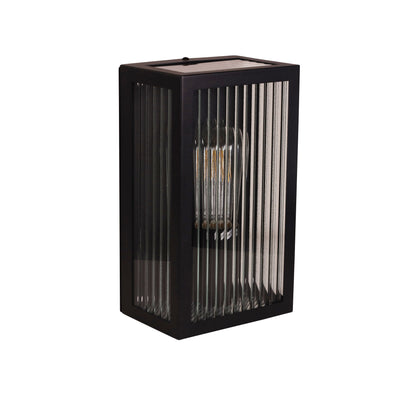 Clear Ribbed Glass Decorative Outdoor Wall Light - Chicago 1 Light