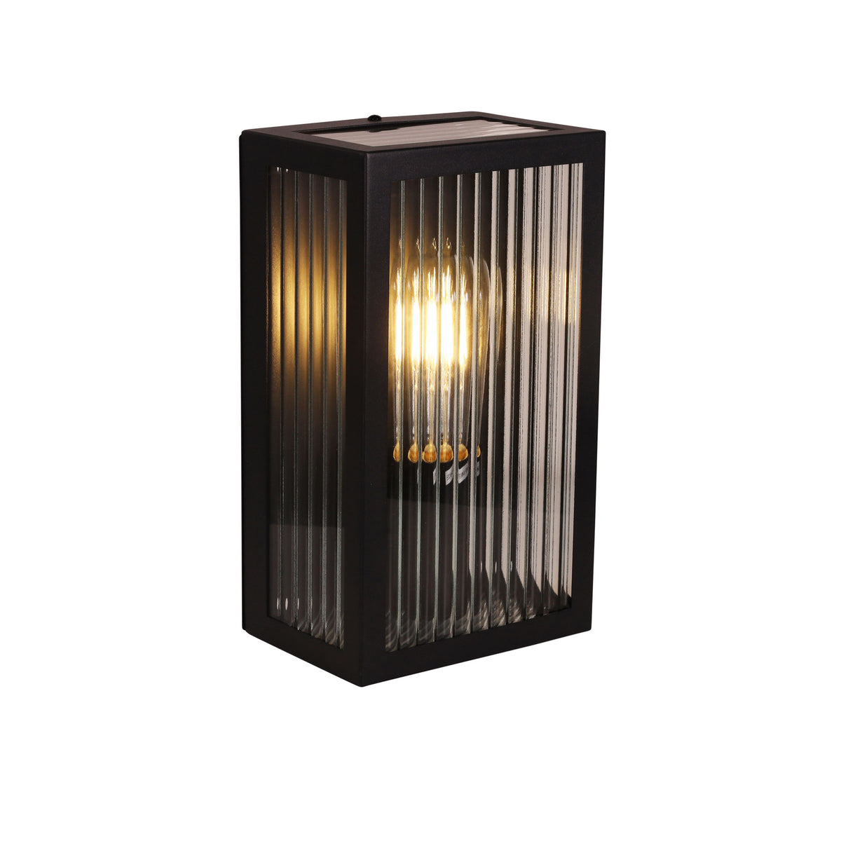 Clear Ribbed Glass Decorative Outdoor Wall Light - Chicago 1 Light