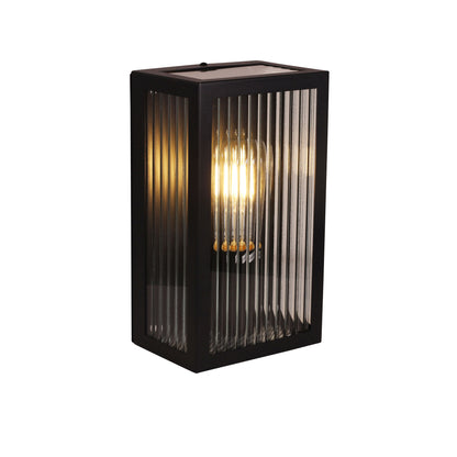 Clear Ribbed Glass Decorative Outdoor Wall Light - Chicago 1 Light