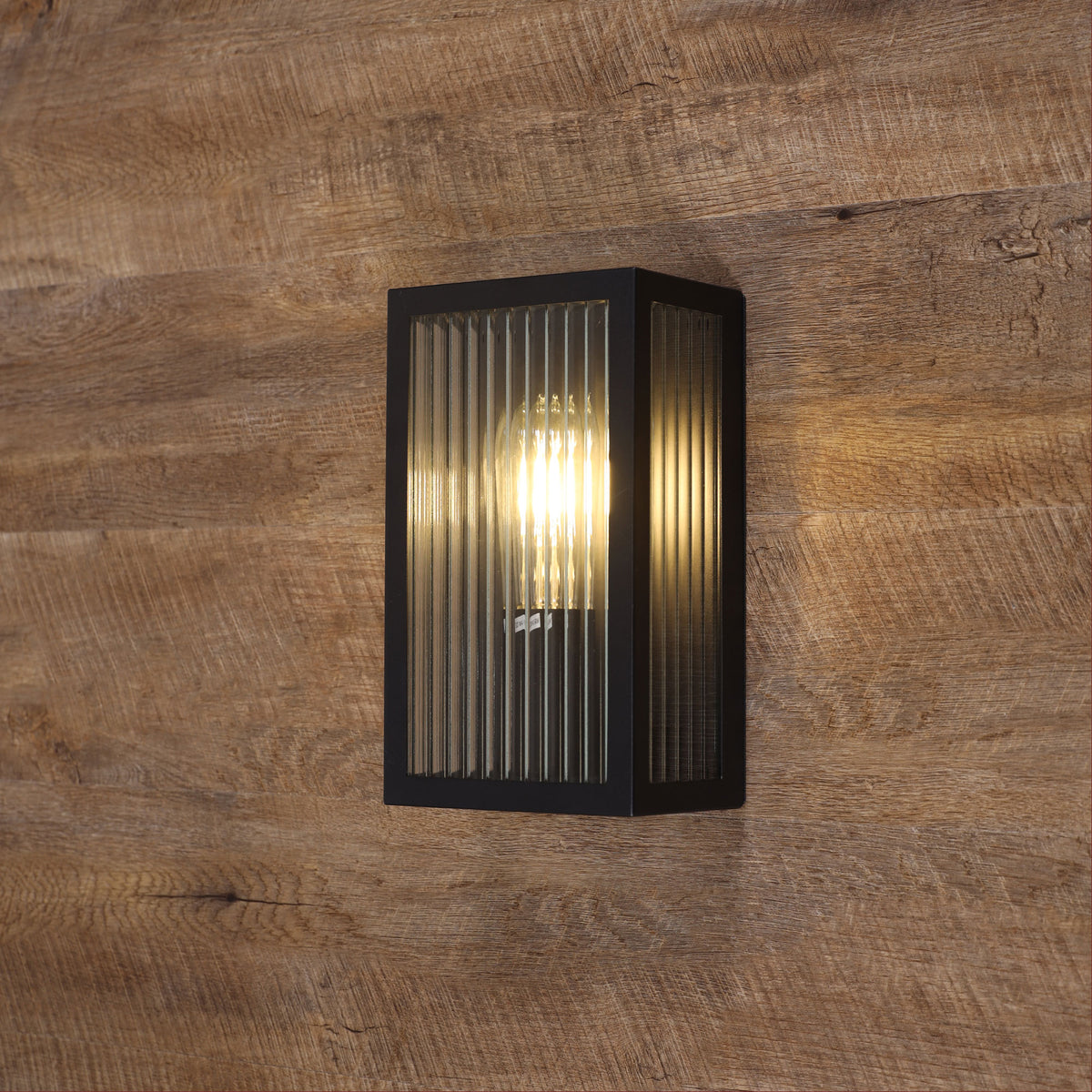 Clear Ribbed Glass Decorative Outdoor Wall Light - Chicago 1 Light