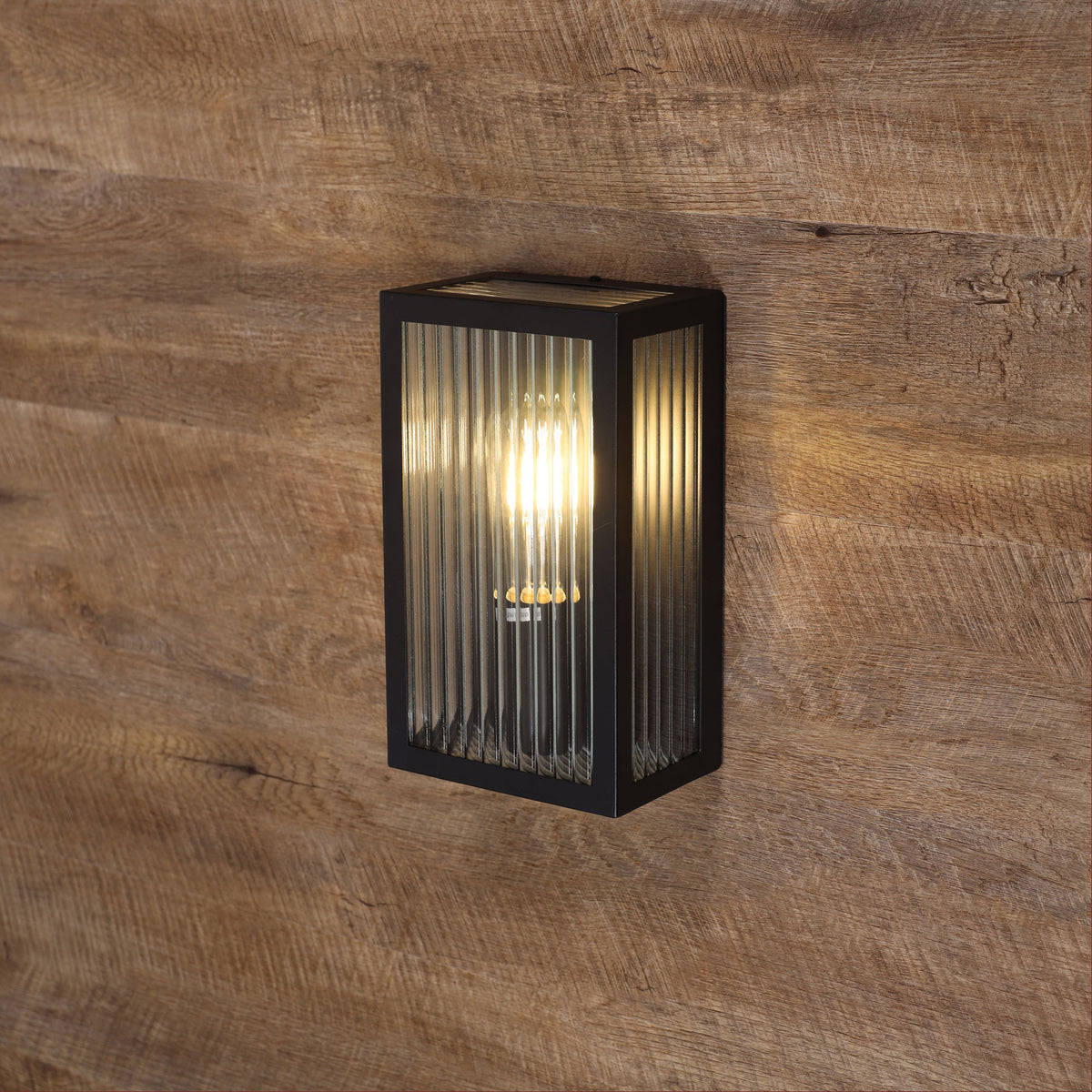 Clear Ribbed Glass Decorative Outdoor Wall Light - Chicago 1 Light