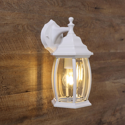 Traditional Outdoor Wall Light - Highgate Down White
