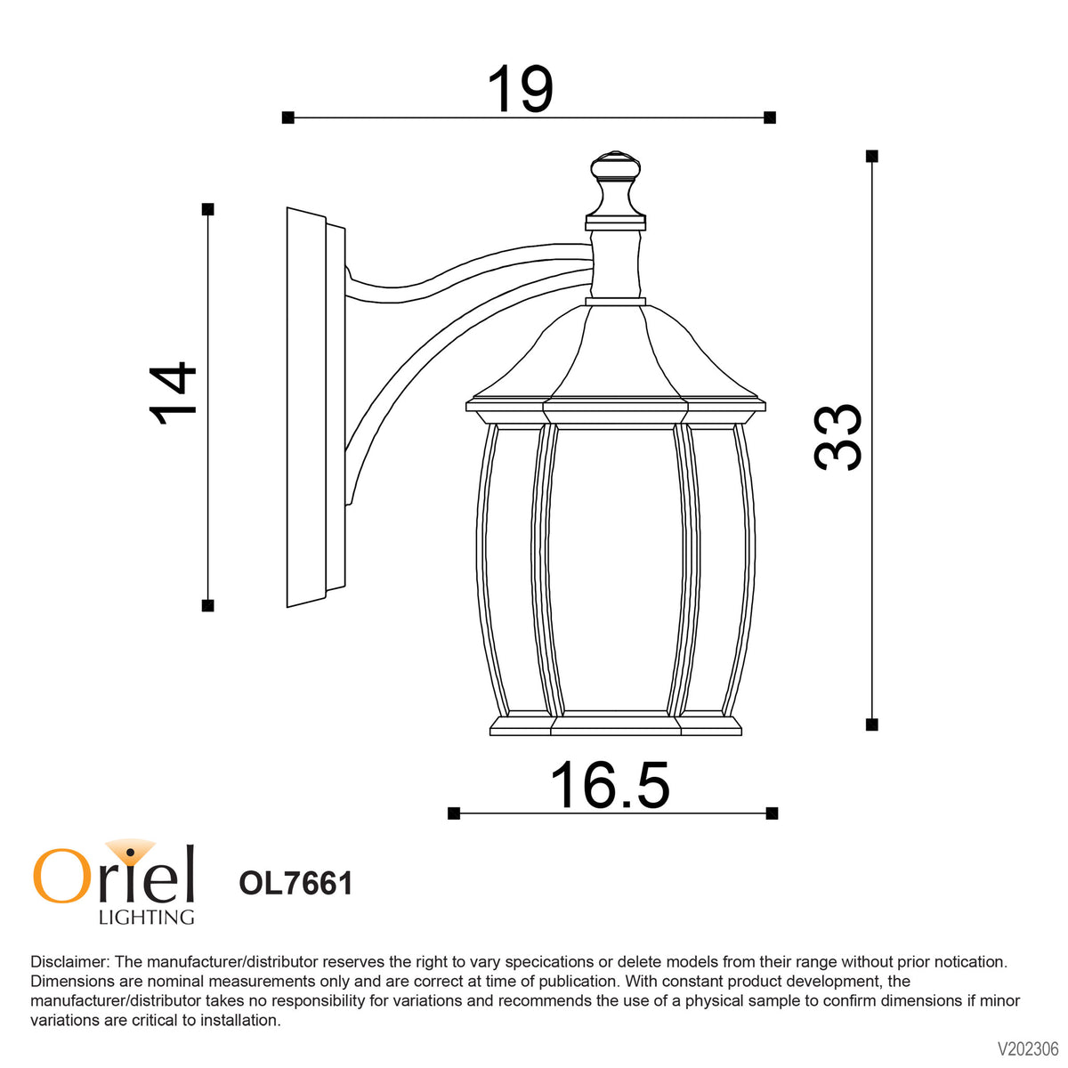 Traditional Outdoor Wall Light - Highgate Down Primrose