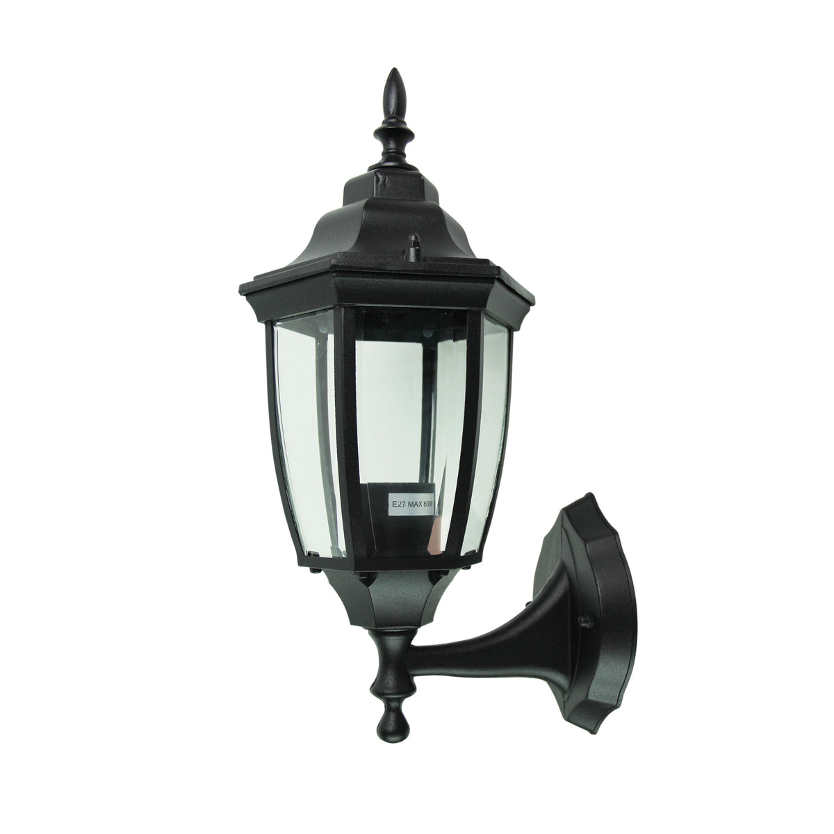 Traditional Outdoor Wall Light - Highgate Up Black