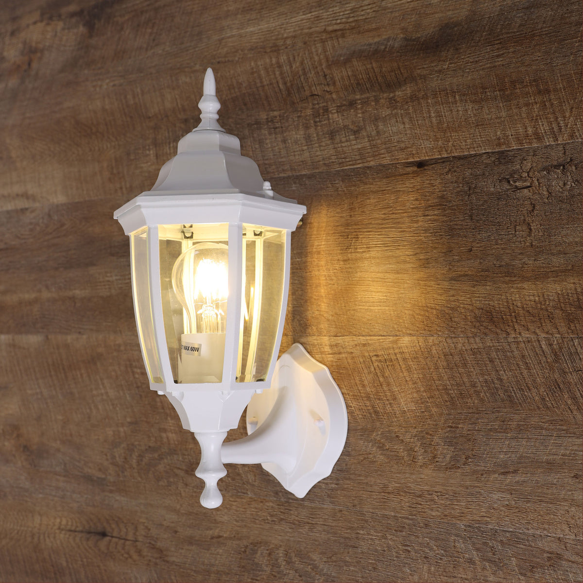 Traditional Outdoor Wall Light - Highgate Up White
