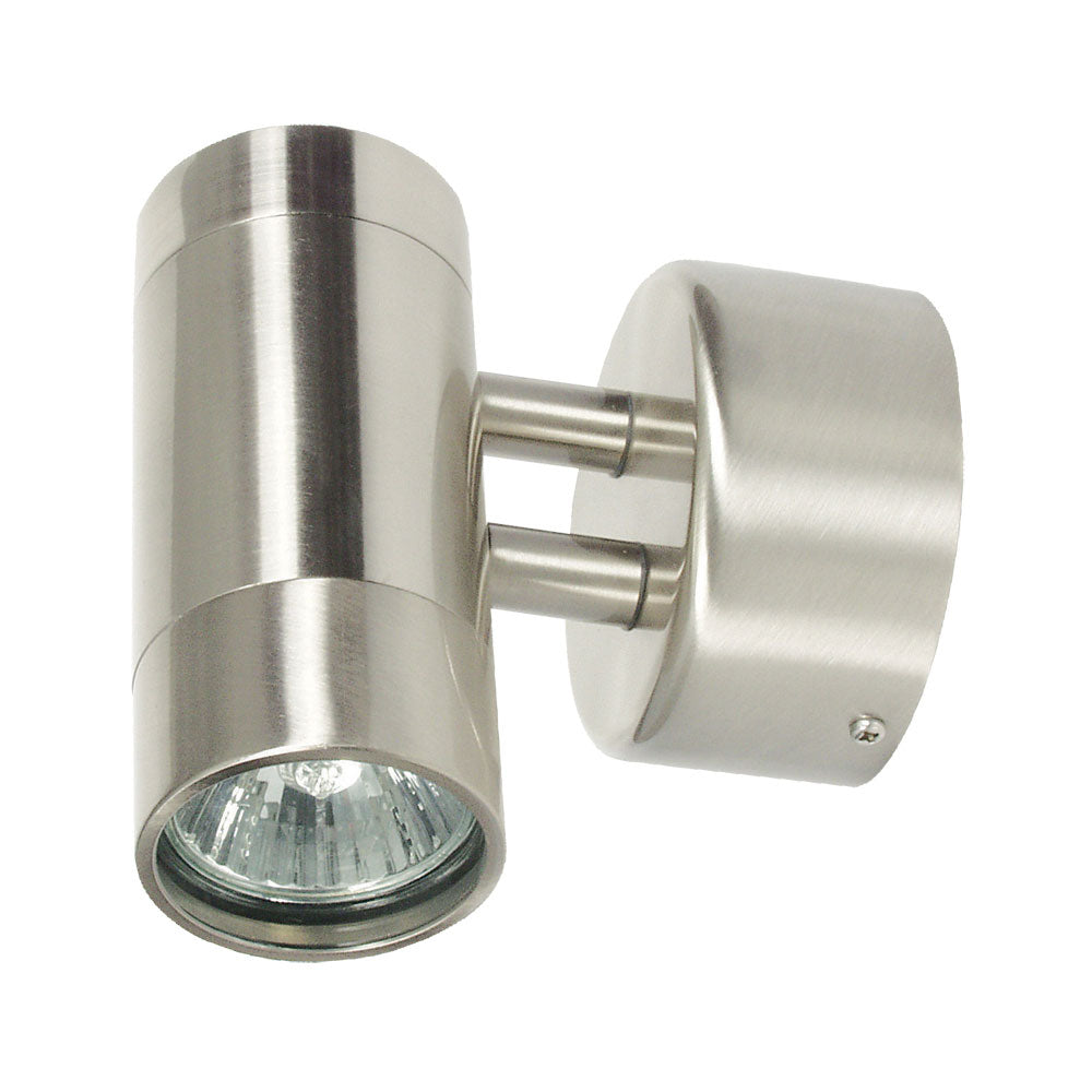 240V Outdoor Spotlight Brushed Chrome - Comma 1 Light Brushed Chrome