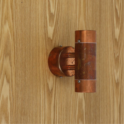 240V Outdoor Up-Down Wall Light Copper - Comma 2 Light Copper