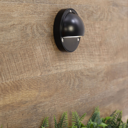 12V IP44 Surface Mount Wall Light - Luna Eyelid Black