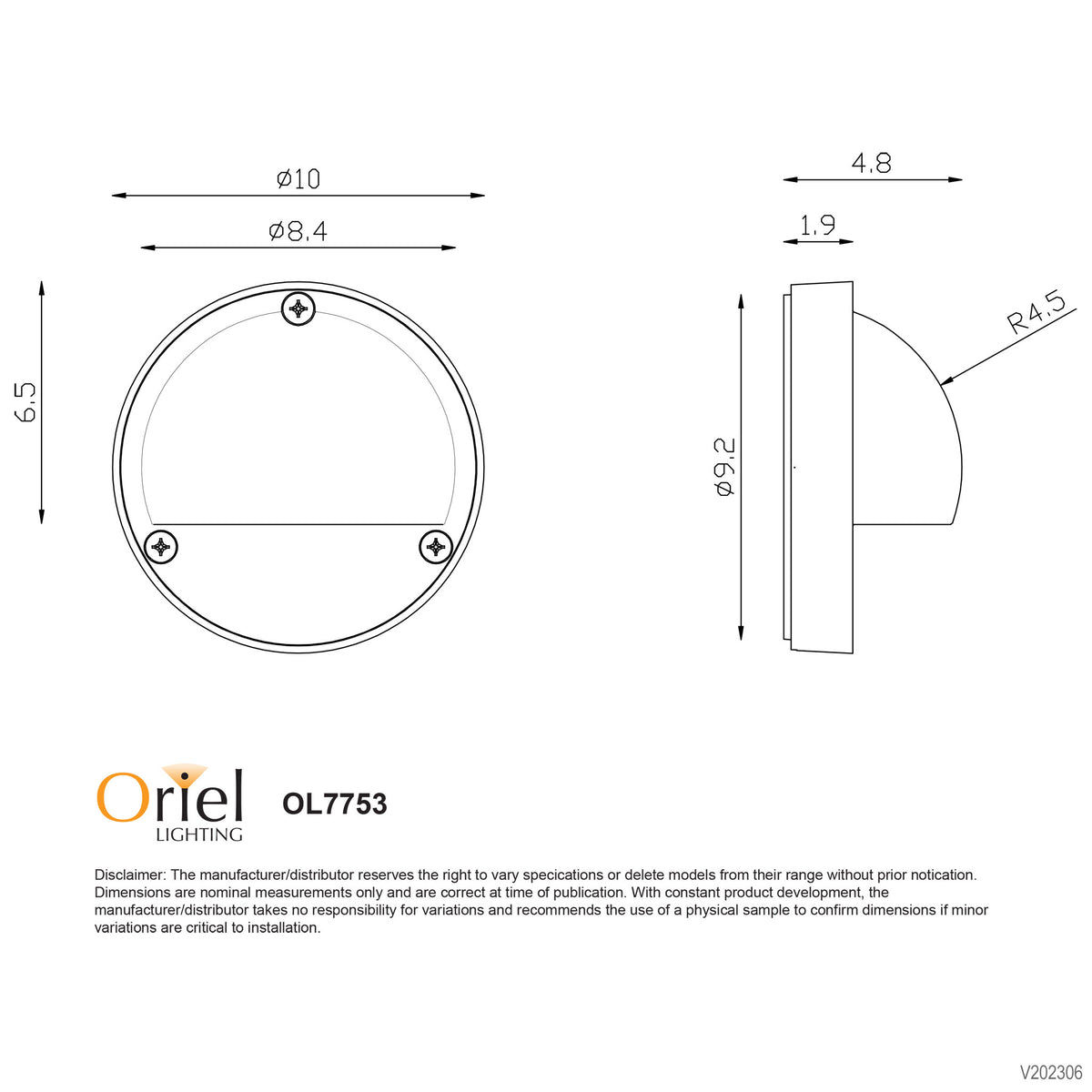 12V IP44 Surface Mount Wall Light - Luna Eyelid Stainless Steel