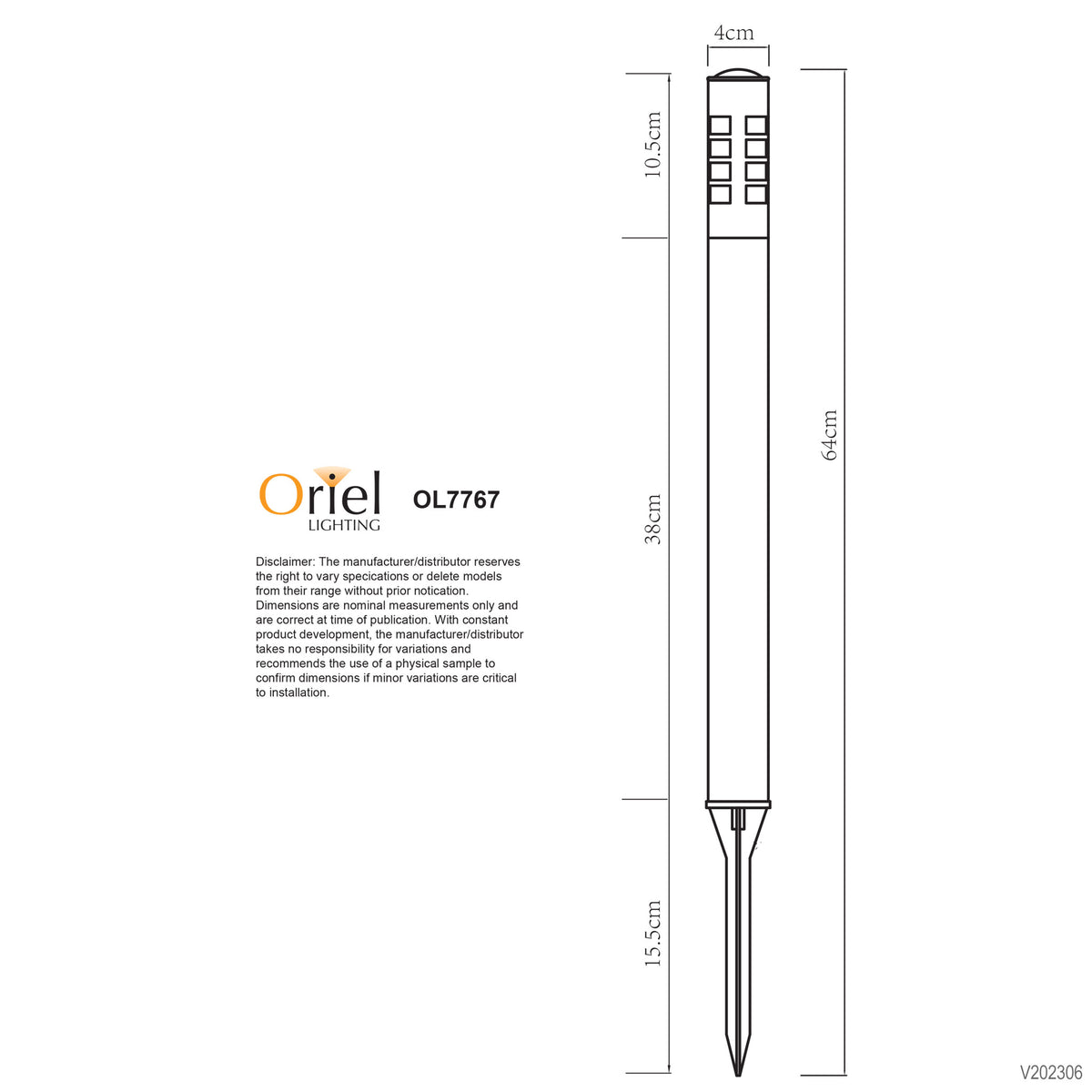 12V DIY Garden Path Light 67cm - Lance 12V