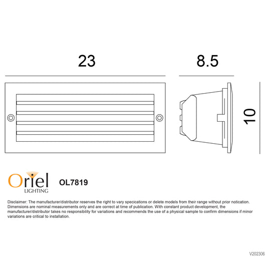 Recessed Brick Light IP54 - Brick Light 316 Stainless Steel