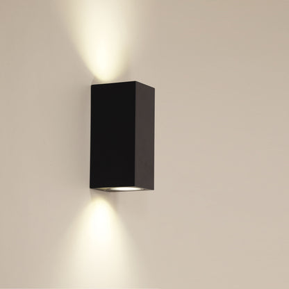 Up/down Outdoor Wall Light - Atlas Twin Black