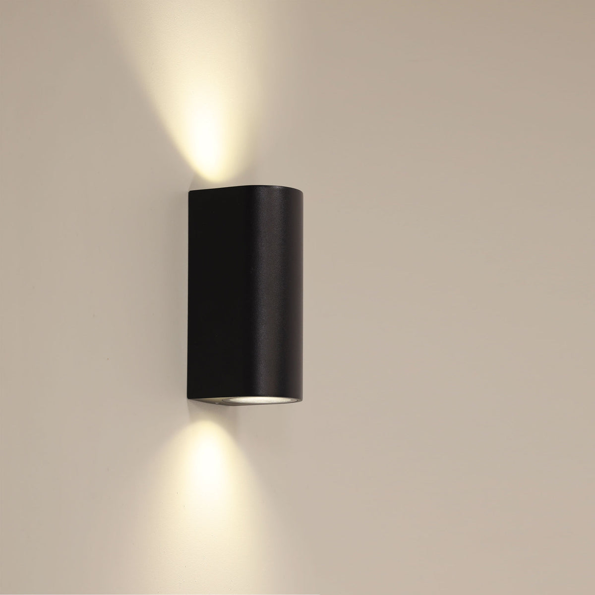 Black Outdoor Wall Light - Hera Twin Black