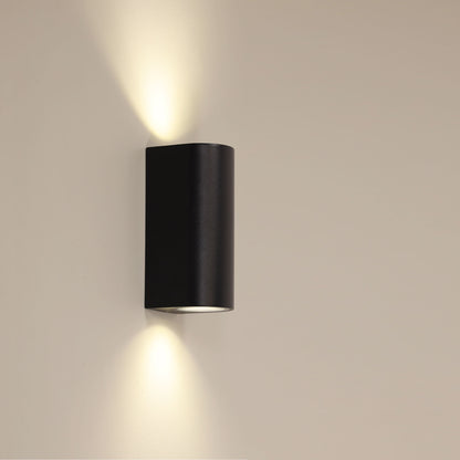 Black Outdoor Wall Light - Hera Twin Black