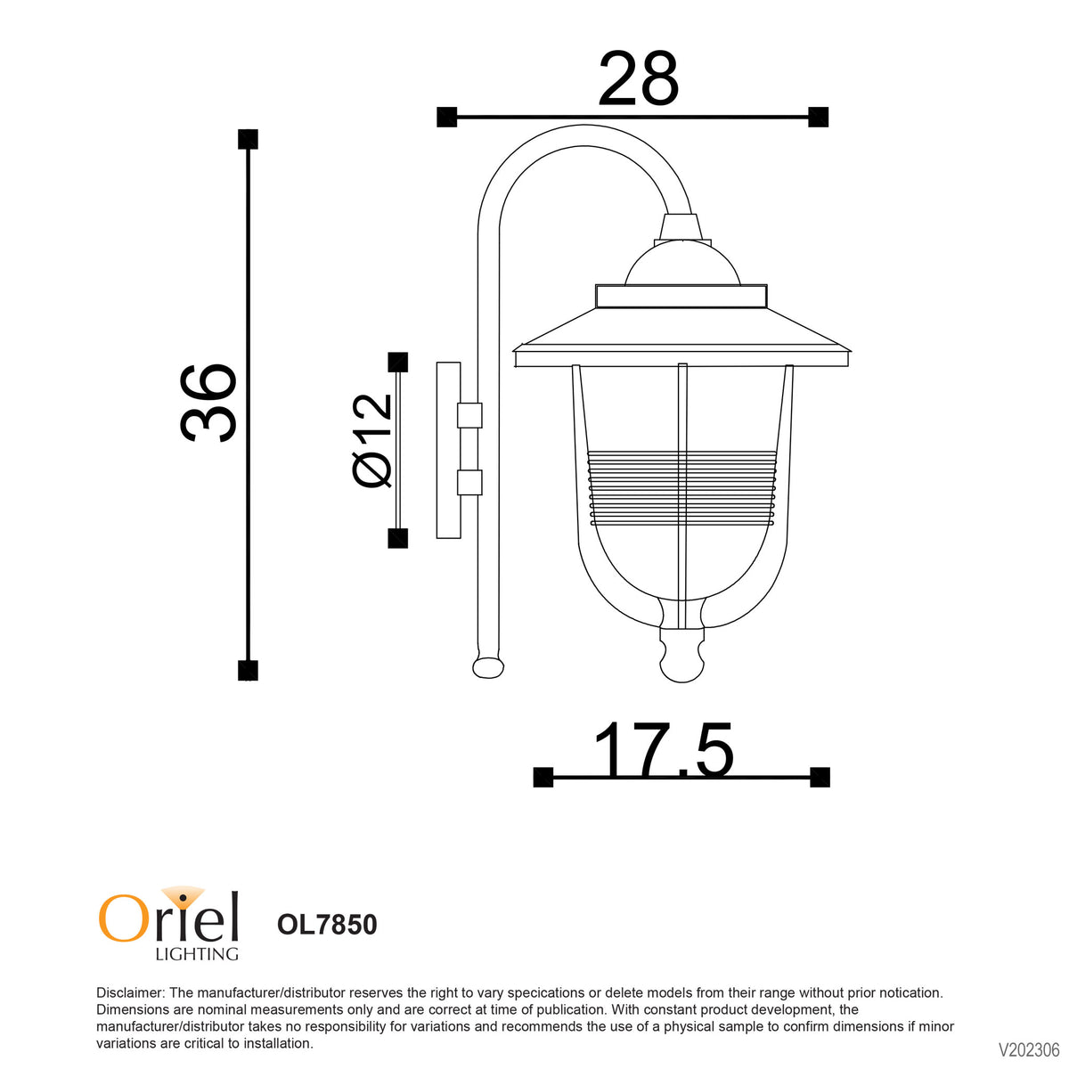 Contemporary Coach Light - Domo Graphite