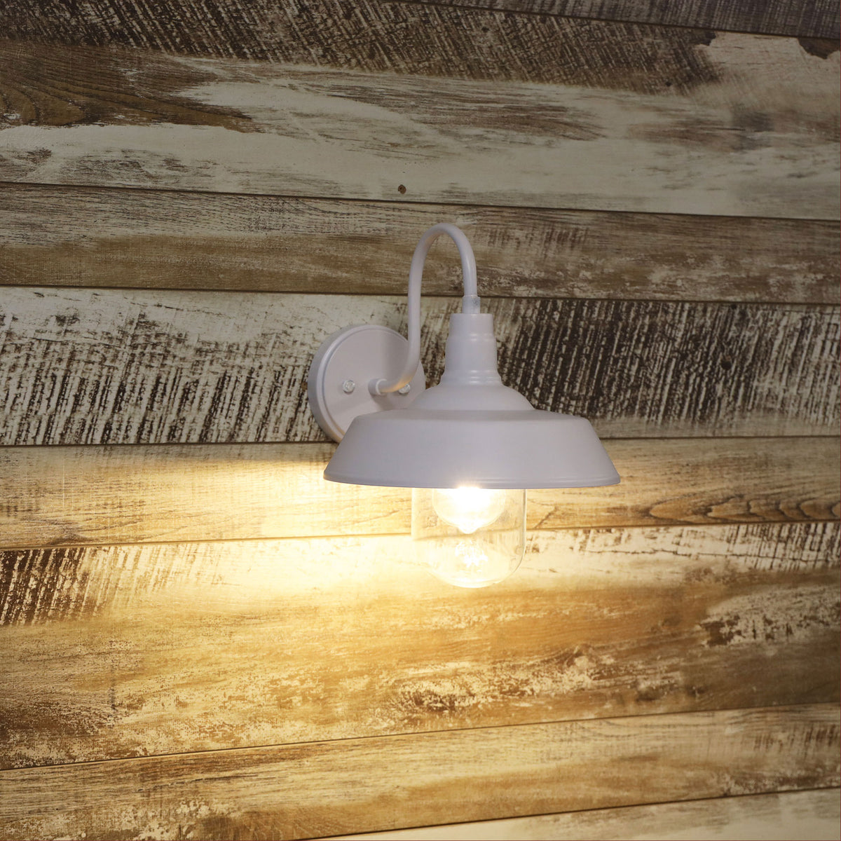 Barn Style Wall Light - Hudson White