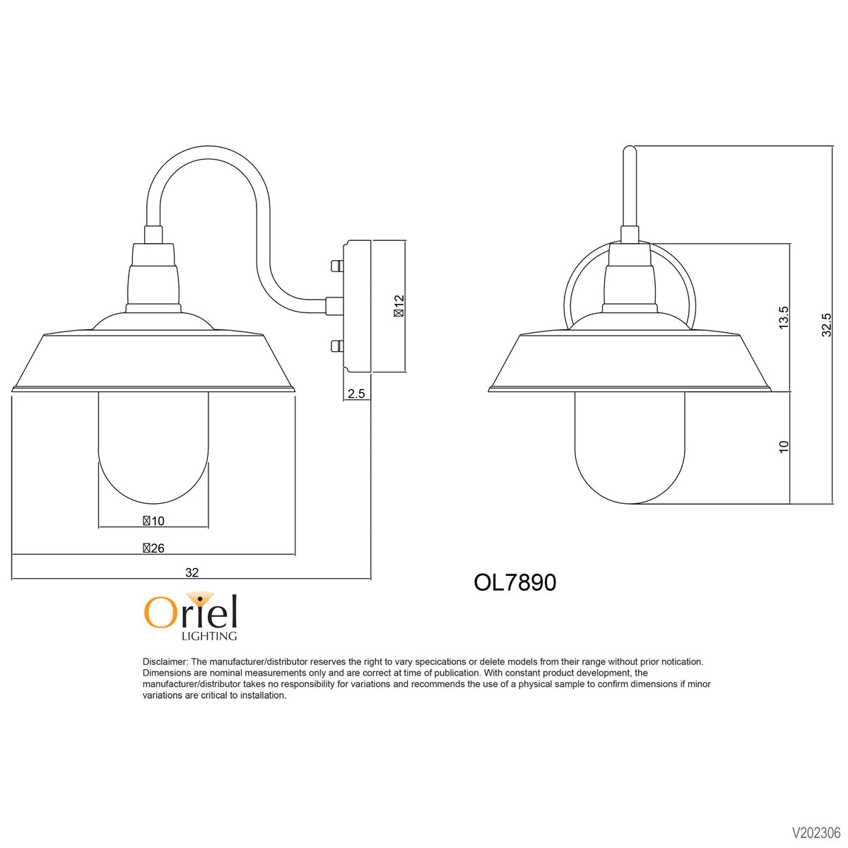 Barn Style Wall Light - Hudson White