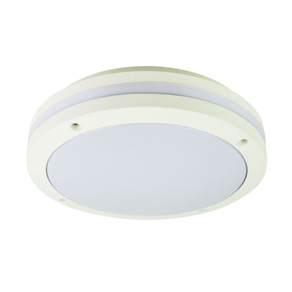 E27 IP54 Outdoor Bulkhead in White - Tonato Plain White