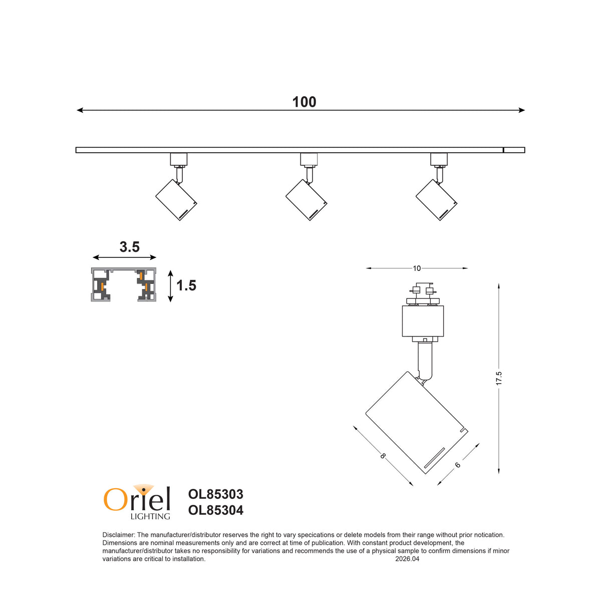3 Lt Track Kit White - Baril.3 Track White