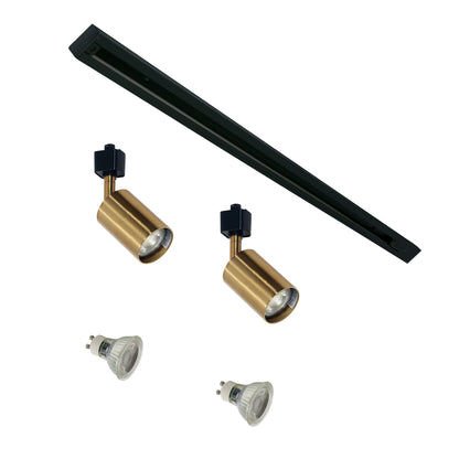 2LT Track Kit Black + Satin Brass - Bridge.2 Track Black + Brass