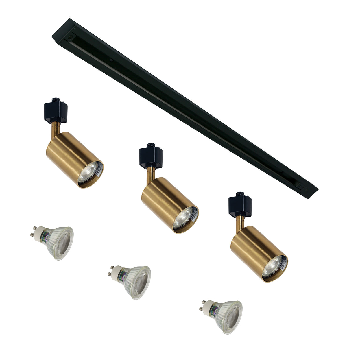 3LT Track Kit Black + Satin Brass - Bridge.3 Track Black + Brass