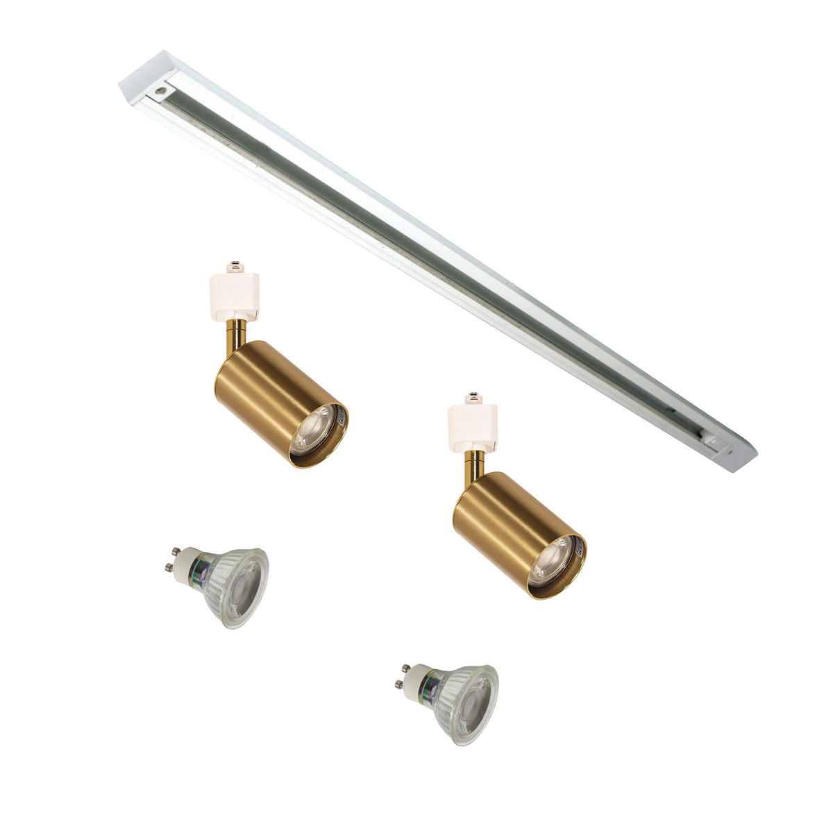 2LT Track Kit White + Satin Brass - Bridge.2 Track White + Brass