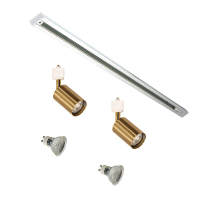 2LT Track Kit White + Satin Brass - Bridge.2 Track White + Brass