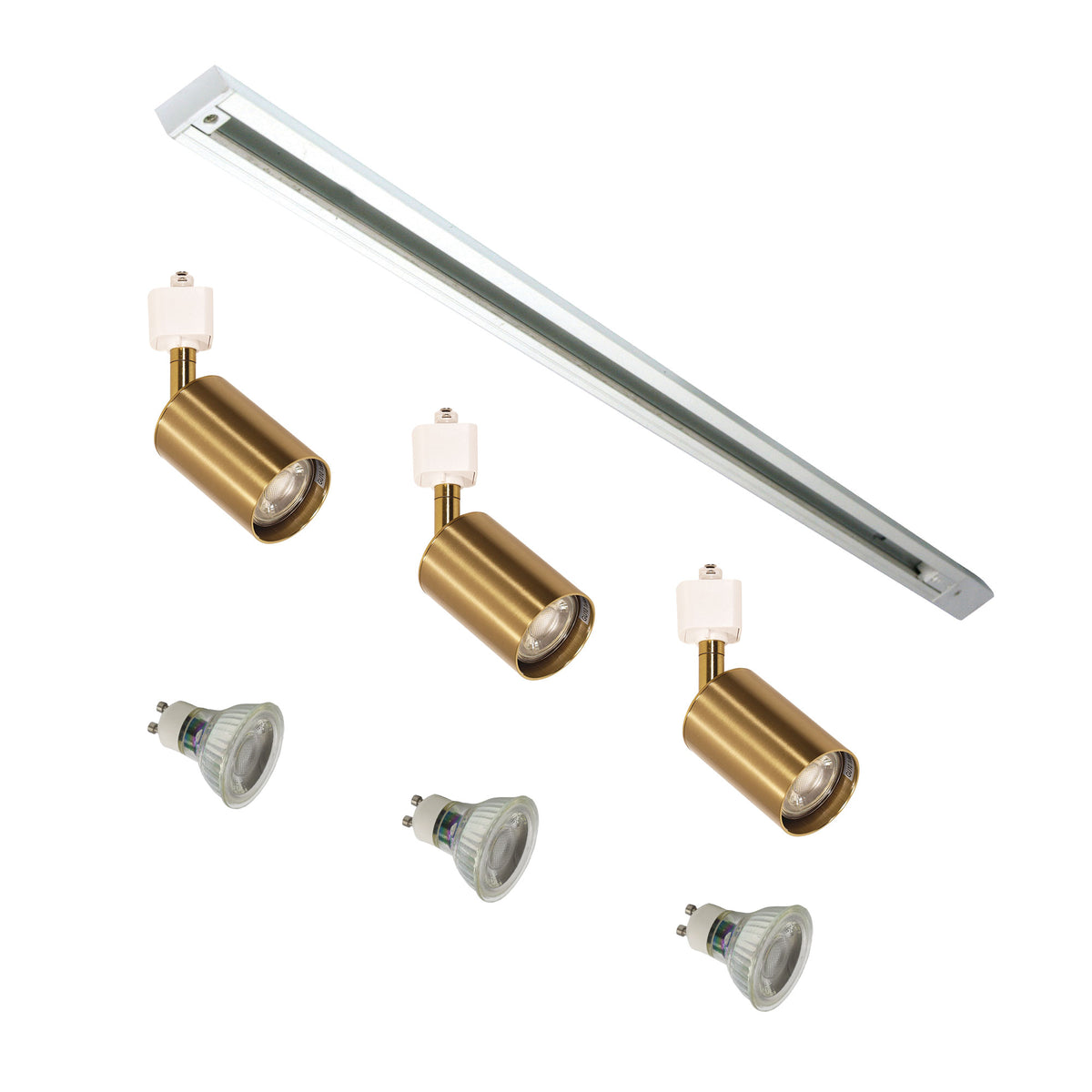 3LT Track Kit White + Satin Brass - Bridge.3 Track White + Brass