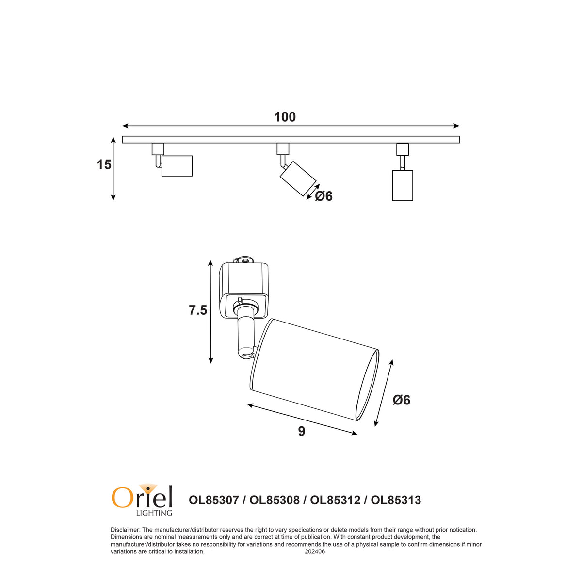 3LT Track Kit White + Satin Brass - Bridge.3 Track White + Brass