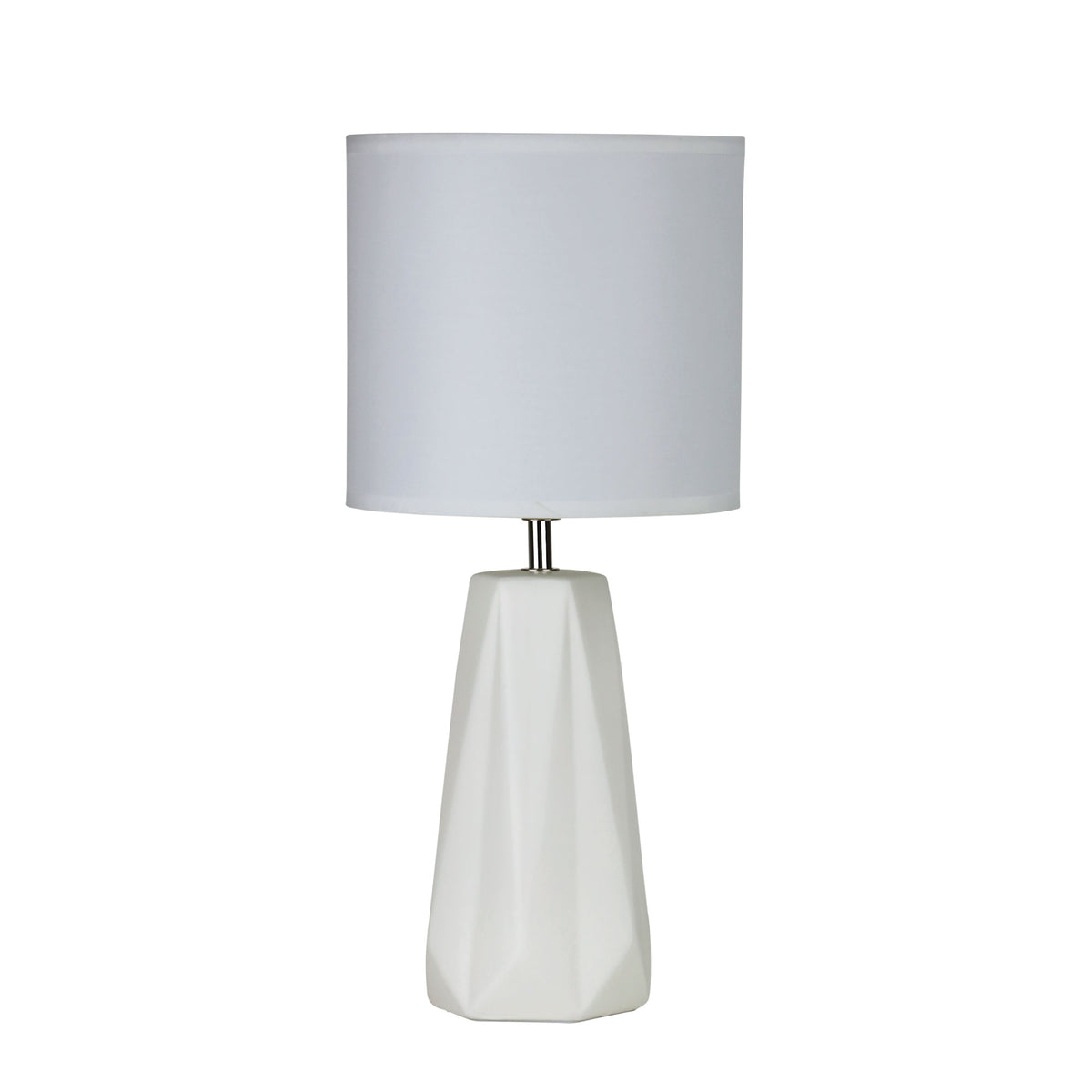 White Ceramic Table Lamp - Shelly White
