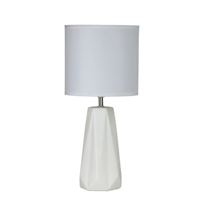 White Ceramic Table Lamp - Shelly White