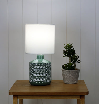 Green Ceramic Table Lamp - Celia Green