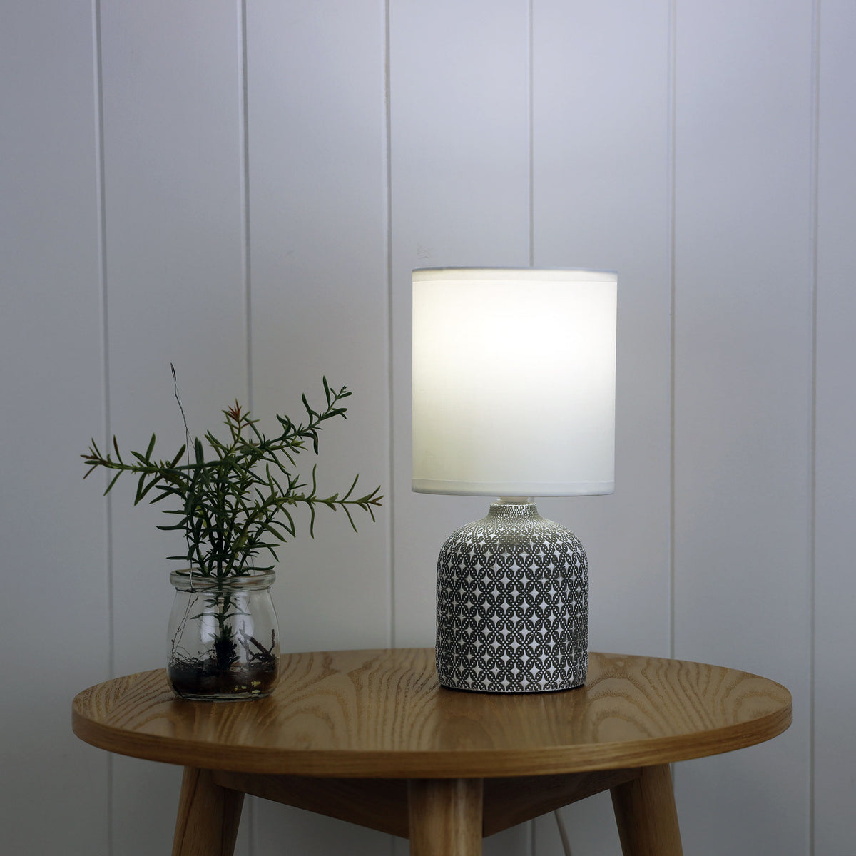 Grey Ceramic Table Lamp - Vera Grey