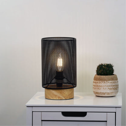 Mesh Bedside Lamp in Black - Lenny Black