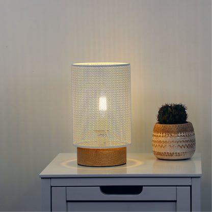 Mesh Bedside Lamp in White - Lenny White