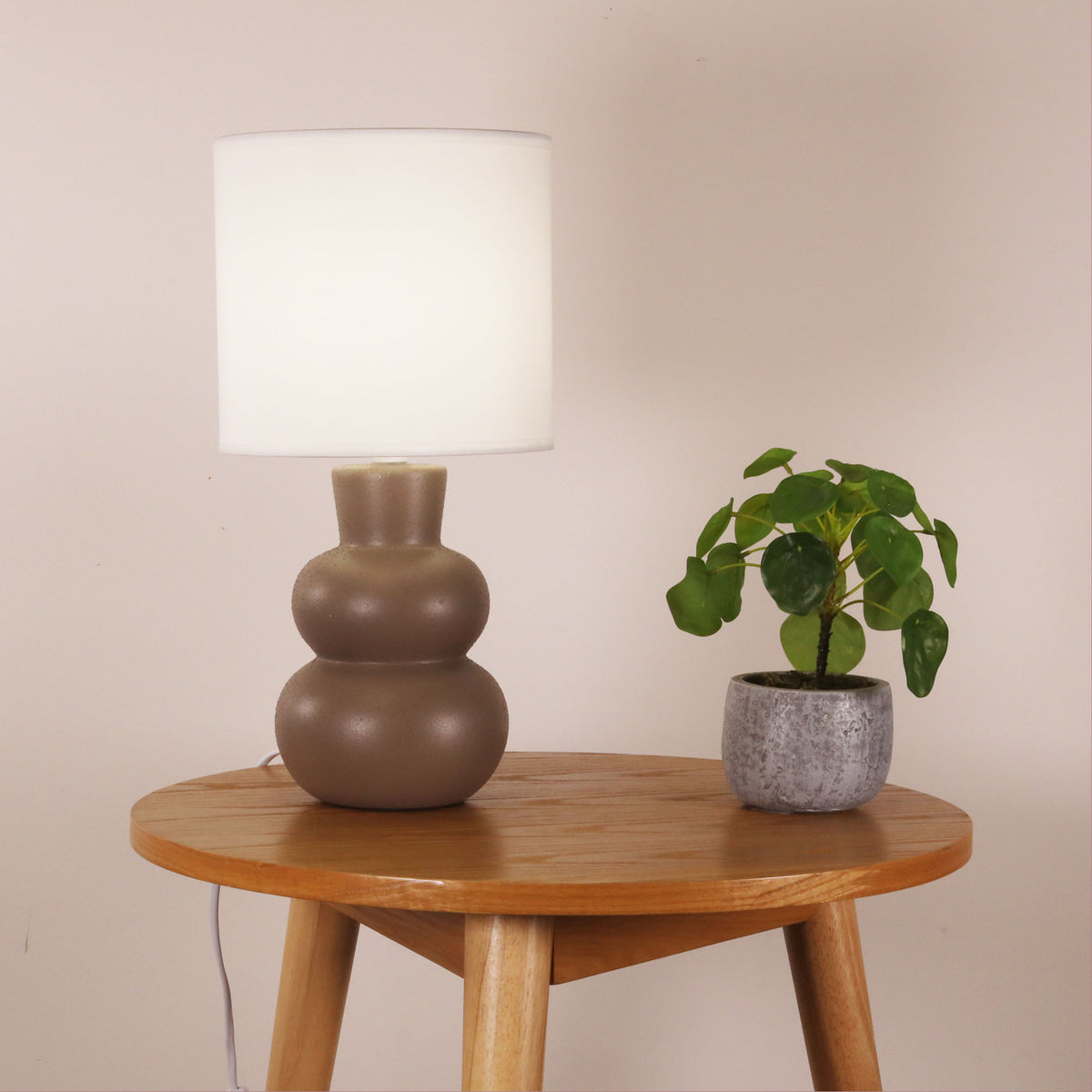 Taupe Ceramic Table Lamp - Holla Taupe