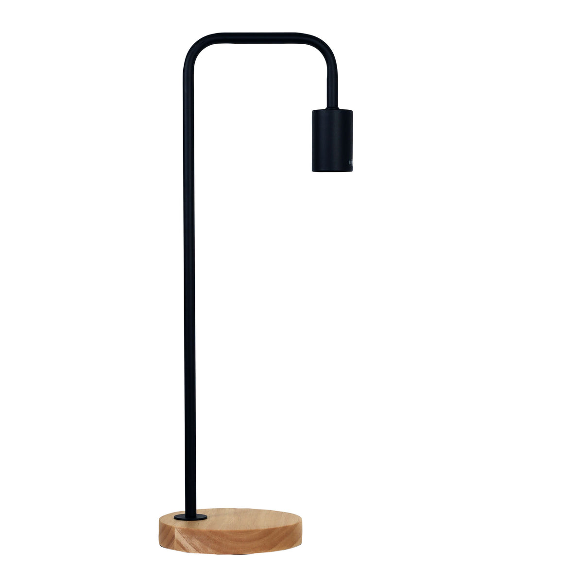 Scandi Table Lamp Black with Timber - Lane Black