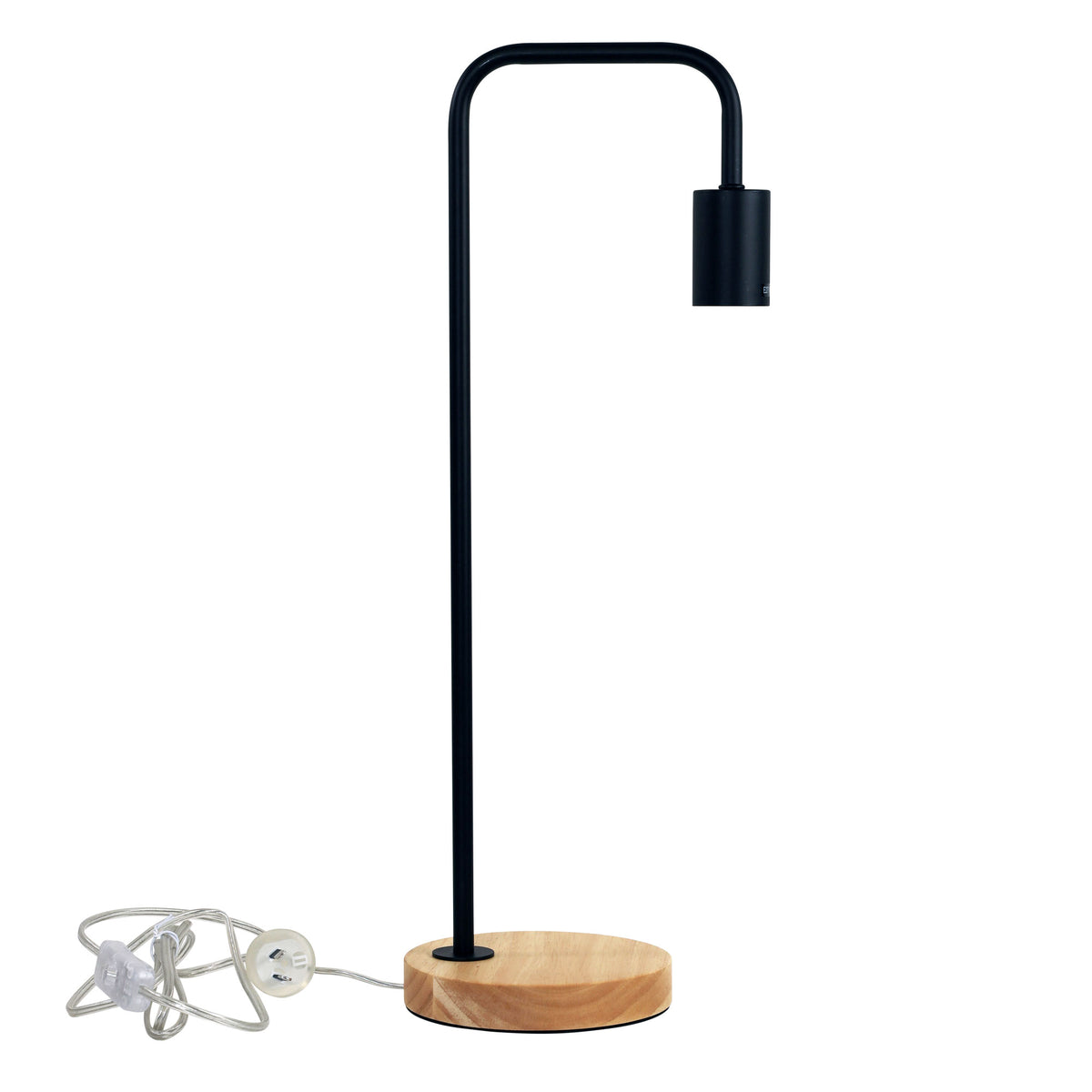 Scandi Table Lamp Black with Timber - Lane Black