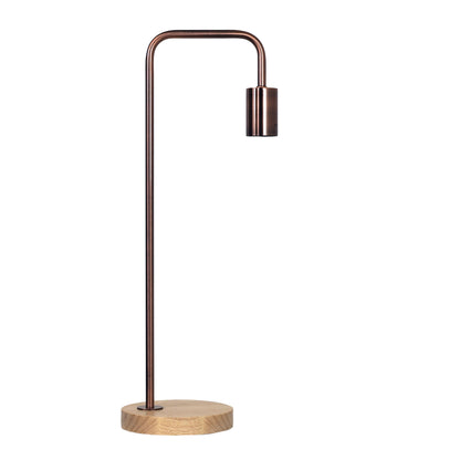 Scandi Table Lamp Copper with Timber - Lane Copper