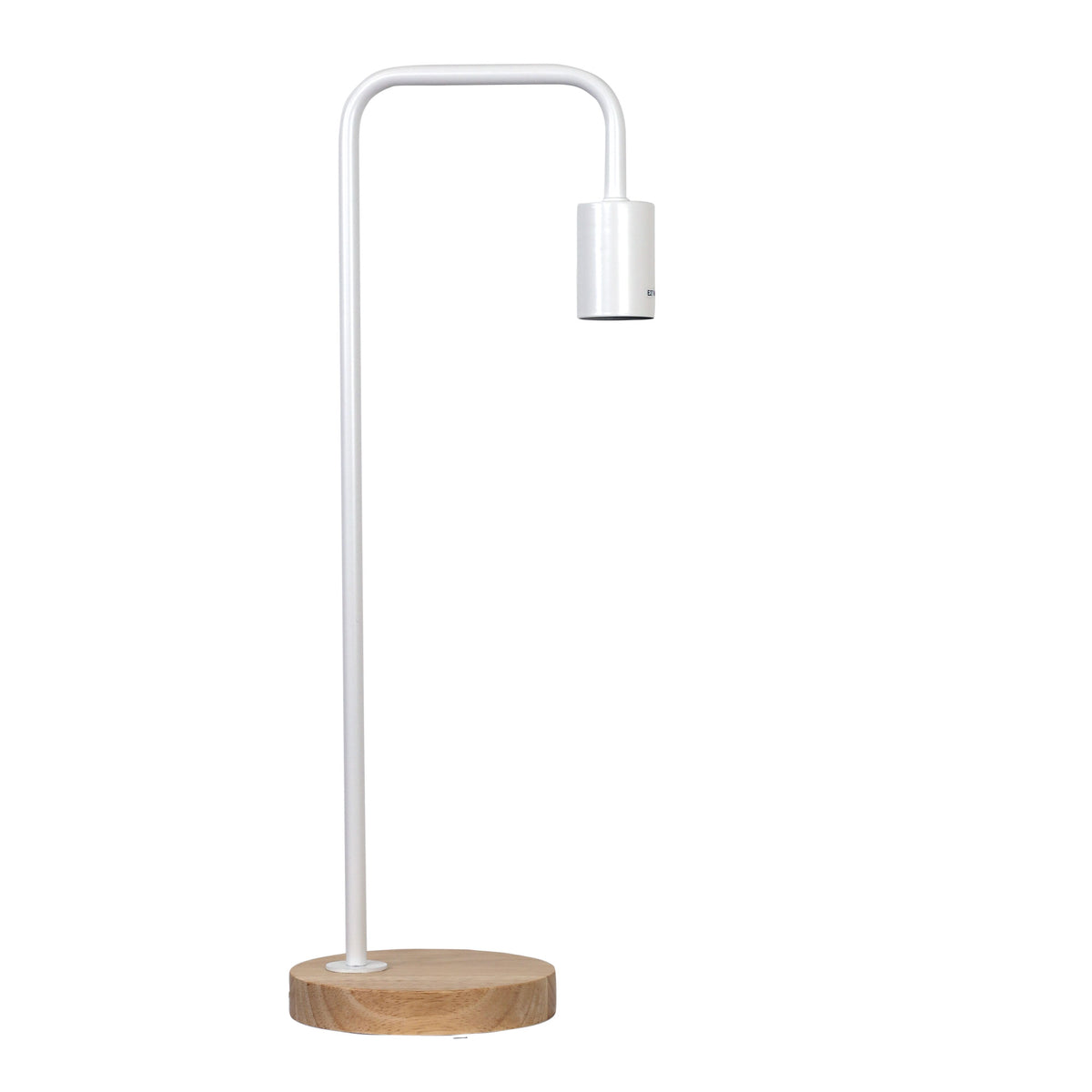 Scandi Table Lamp White with Timber - Lane White