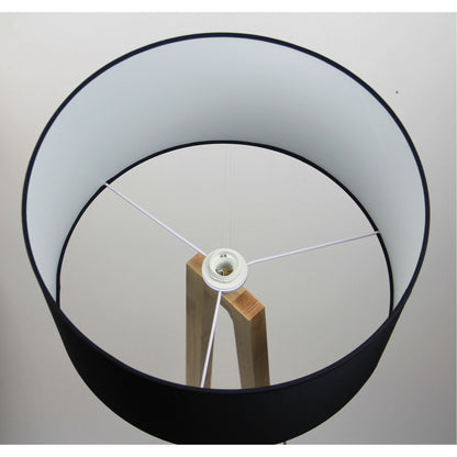 Scandi Floor Lamp with Black Cotton Shade - Edra Floor Lamp Black