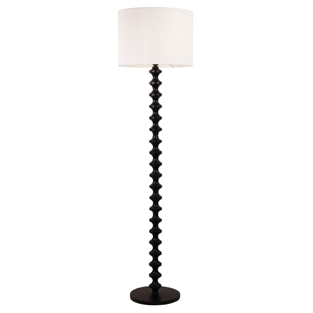 Floor Lamp with Shade - Spindle Black