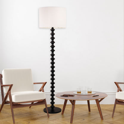 Floor Lamp with Shade - Spindle Black