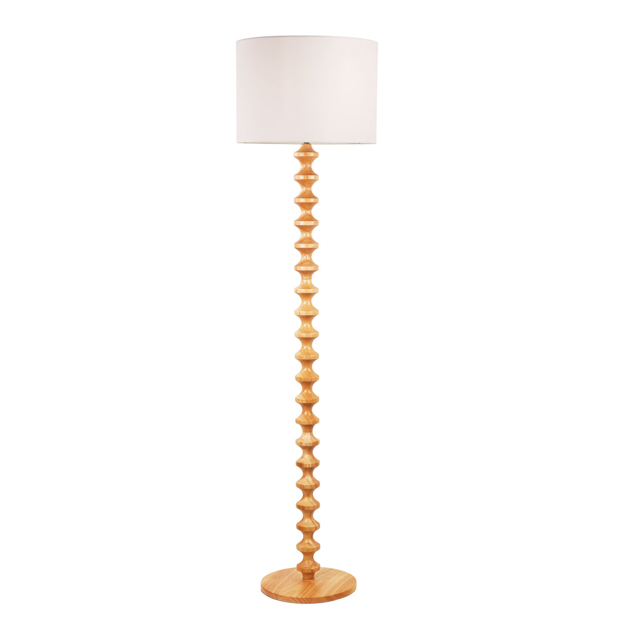 Floor Lamp with Shade - Spindle Natural