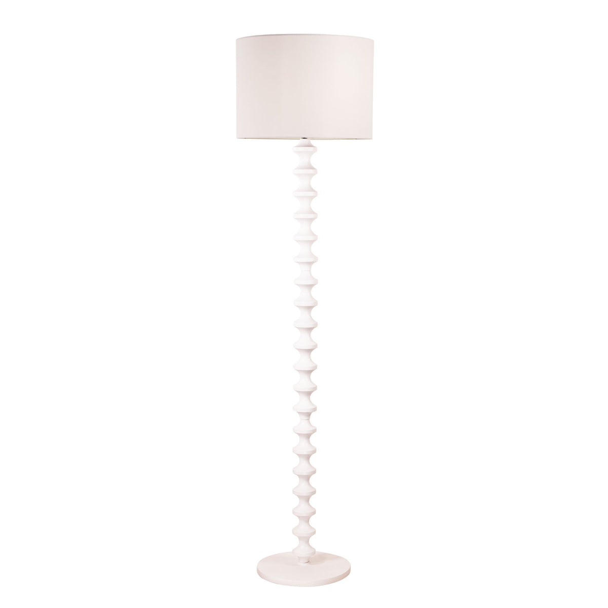 Floor Lamp with Shade - Spindle White