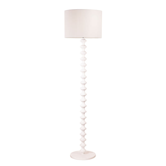 Floor Lamp with Shade - Spindle White