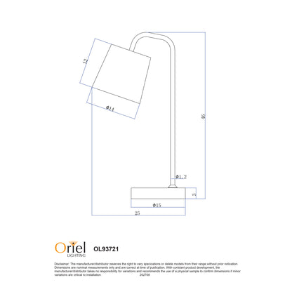 Metal Desk Lamp with Usb-A Socket - Henk Black