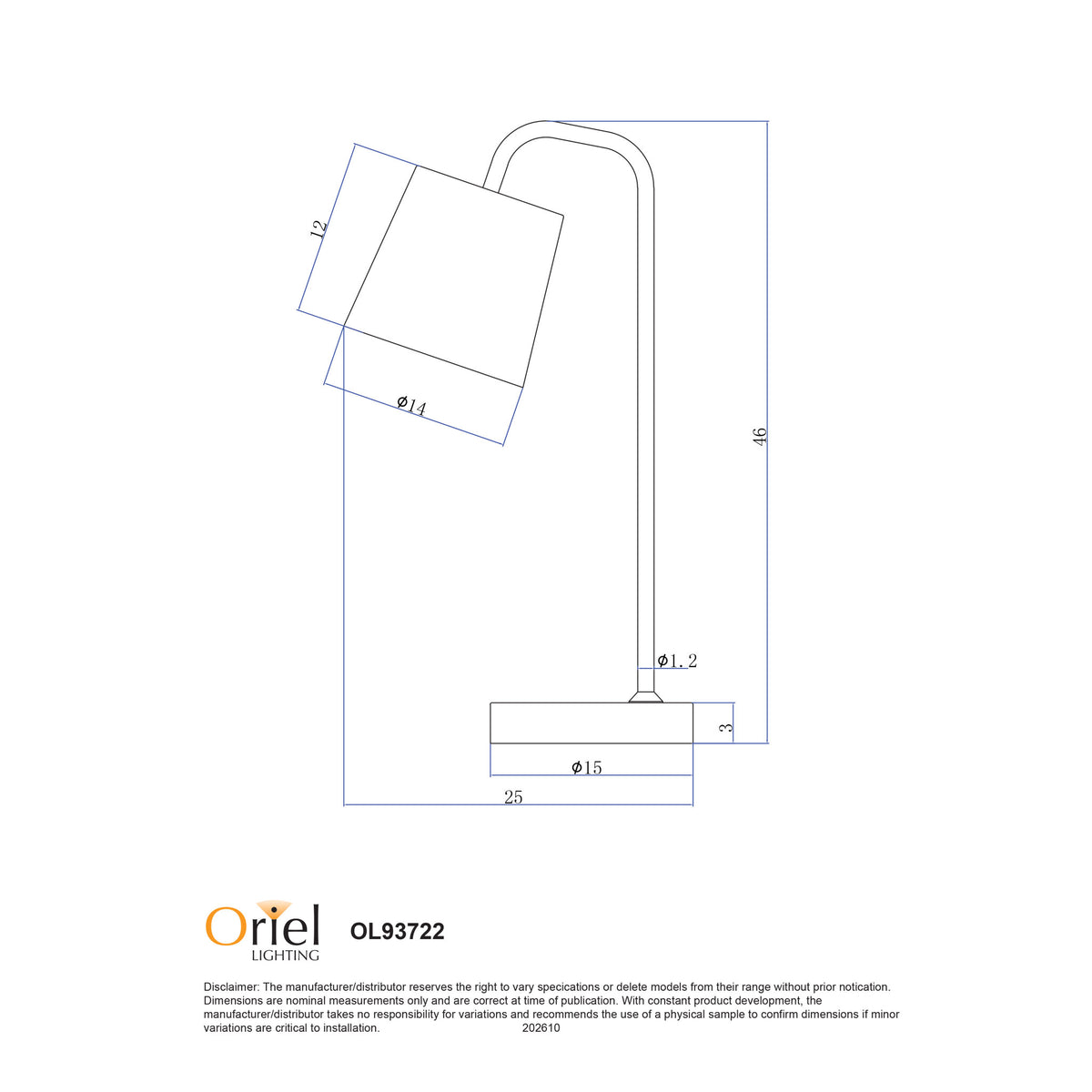 Metal Desk Lamp with USB A+C Socket - Henk Plus White
