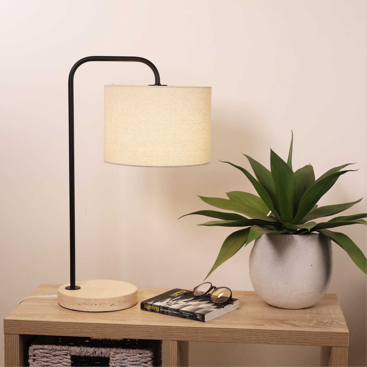 Travertine Table Lamp - Kenzi