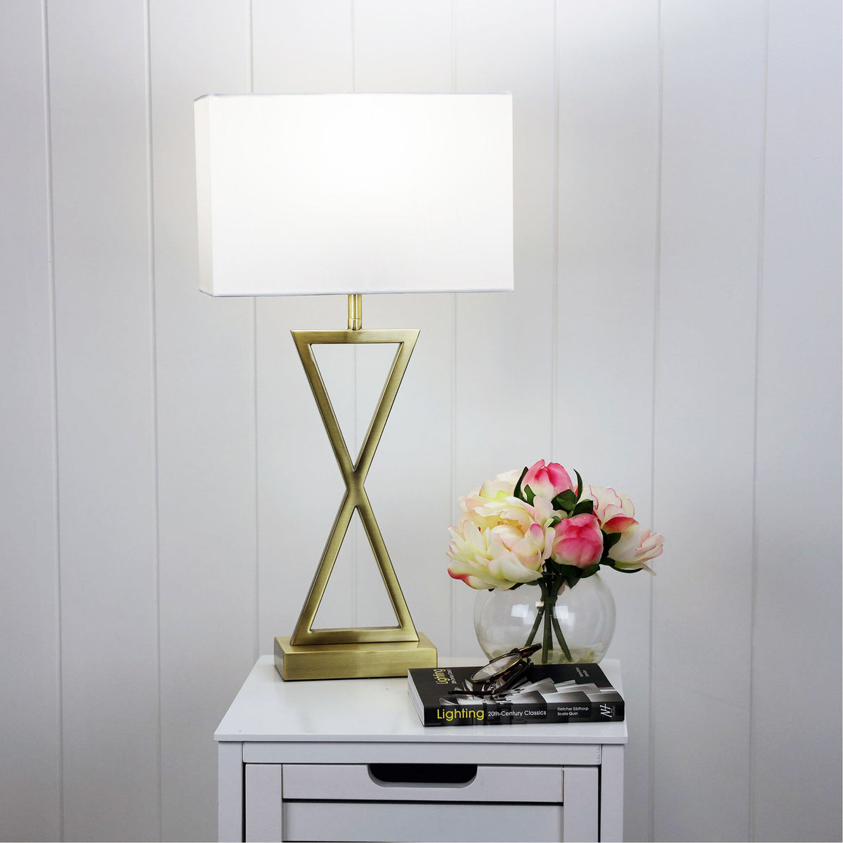 Antique Brass Complete Bedside Lamp - Kizz Antique Brass